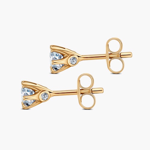 Kolczyki The Journey: złote, białe szafiry